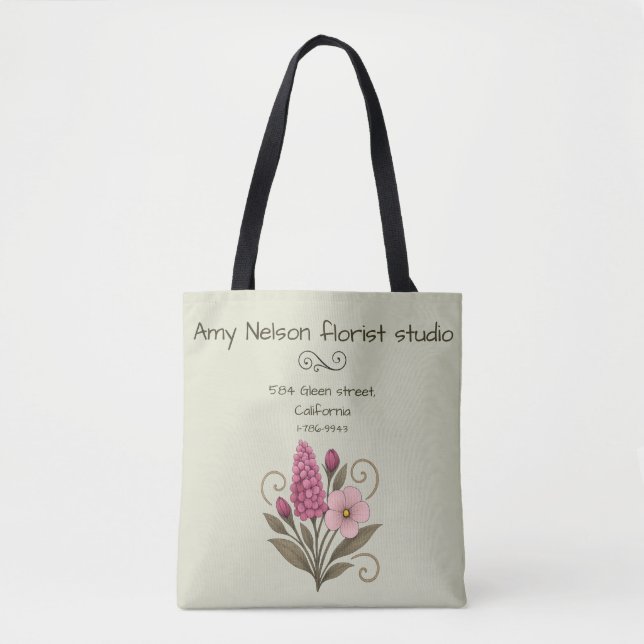 Fuchsia & Blush Floral Tote Bag – Botanical Design (Frente)