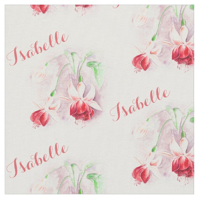 Fuchsia botânica, cor-de-rosa, tecido de aquarela (Detalhe)