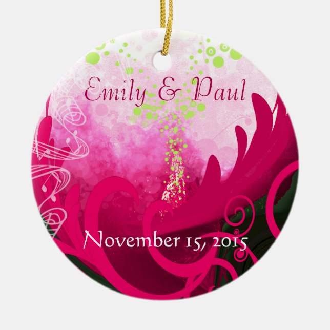 Fuchsia Calla Lily Enfeites de natal (Frente)