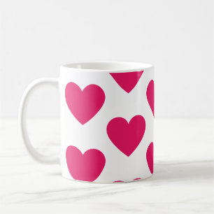 Fuchsia corta caneca branca