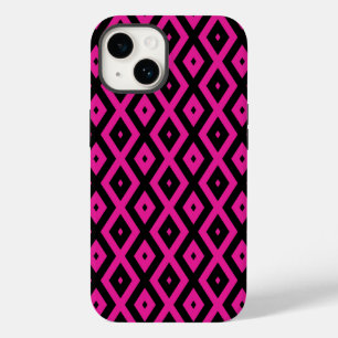Fuchsia e padrão de diamante preto