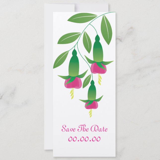 Fuchsia Flower Luxurious Salvar O Convite De Data (Frente)