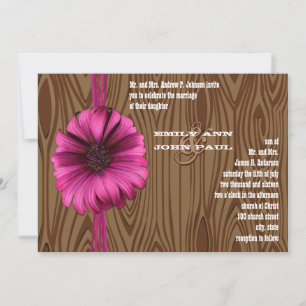 Fuchsia Gerber Daisy Convite de casamento