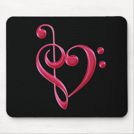 Fuchsia Love Musical Notes Mousepad