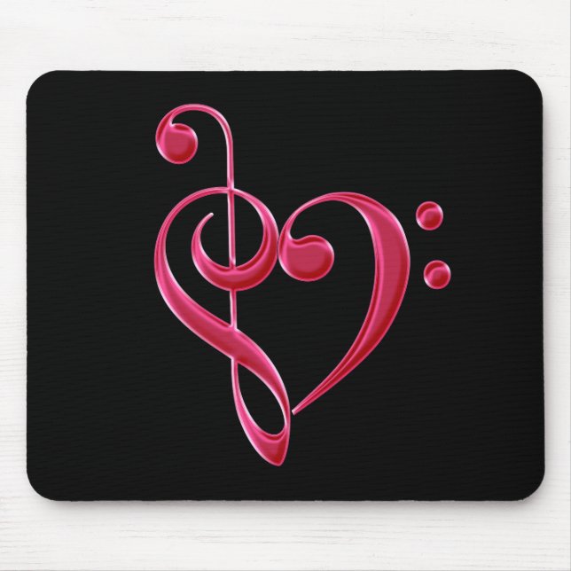 Fuchsia Love Musical Notes Mousepad (Frente)