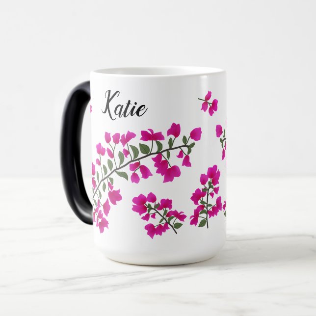 Fuchsia Pink Bougainvillea - Caneca Personalizada (Frente Esquerda)