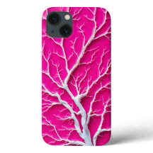 Fuchsia Rosa Capinha de iPhone com Ramo Orgânico p