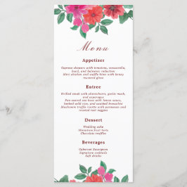 Fuchsia Watercolor - Menus de Casamento Floral