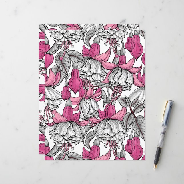 Fúcsia em branco e rosa (Frente/Verso In Situ)