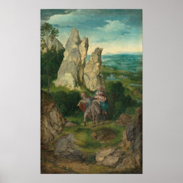 Fuga para o Egito, Joachim Patinir Poster de Arte 