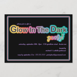 Fulgor no convite de festas escuro de Blacklight