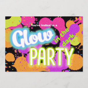 Fulgor no convite de festas escuro do splatter da