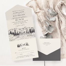 Fumaça | Casamento de esboço de montanha