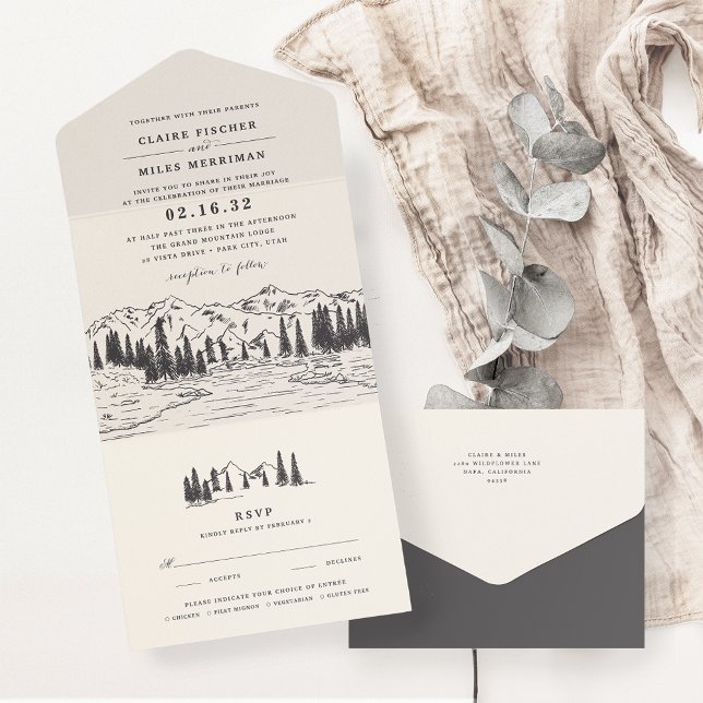 Fumaça | Casamento de esboço de montanha (Criador carregado)