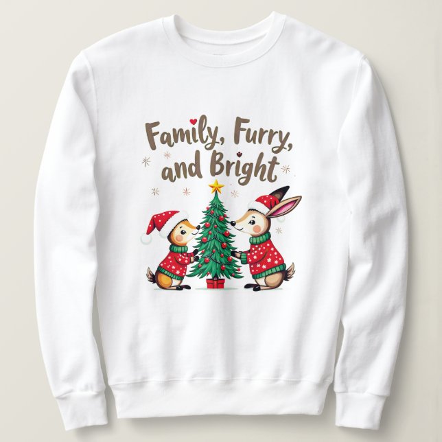 Fun Family Christmas Forest Animals T-shirt (Frente do Design)