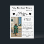 Fun Graduation Farewell Photo Newspaper Prop Card<br><div class="desc">Celebrate graduation in headline‑worthy fashion with this fun and unique newspaper‑style farewell card. Featuring your custom photo as the front‑page prop, it transforms memories into a stylish story worth keeping. Designed with a modern, trendy layout, this card is more than a farewell—it’s a keepsake that classmates will treasure long after...</div>