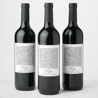 FUN MAZE Elegante - Etiquetas de Vinho Personaliza