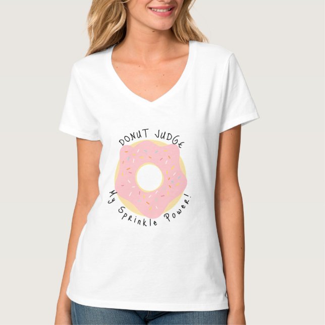 Fun pun cute DONUT Pink T-Shirt (Frente)