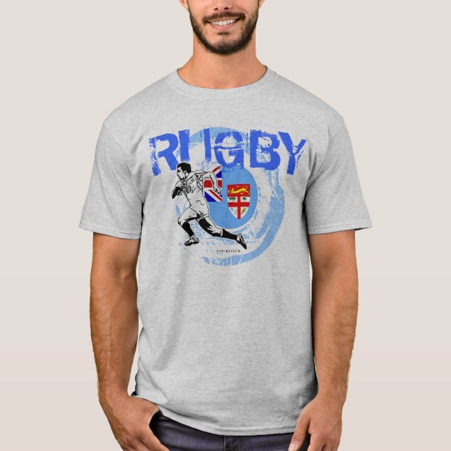 Funcionamento do t-shirt dos fãs do rugby de Fiji (Frente)