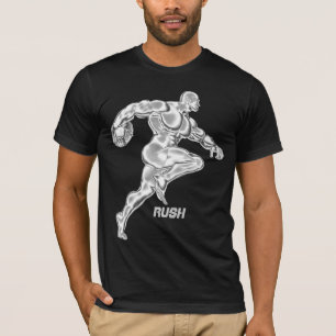 Funcionando para trás o t-shirt da precipitação