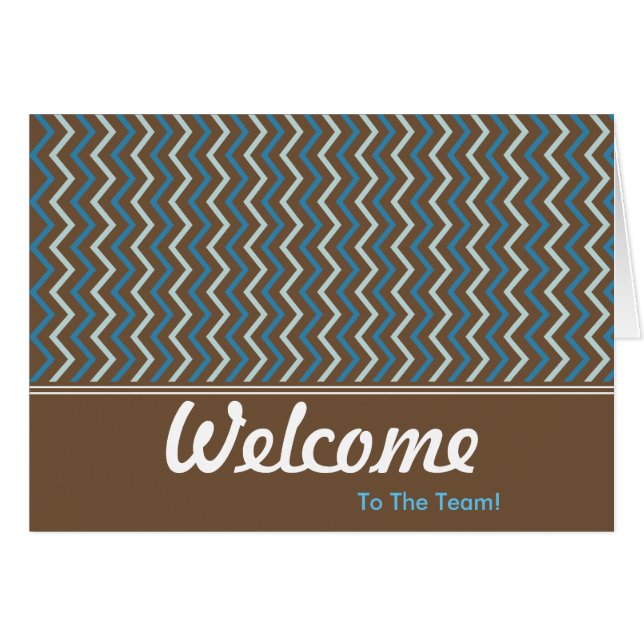 Funcionário Colorido Chevron Bem-vindo ao Cartão d (Frente Horizontal)