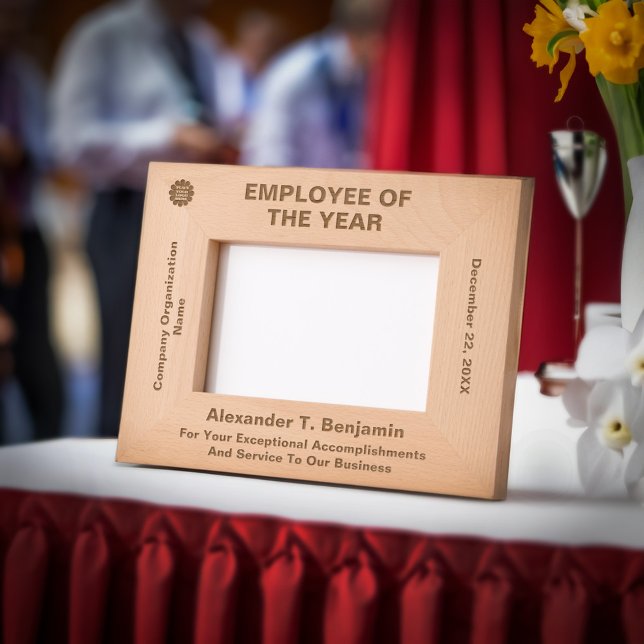 Funcionário Da Madeira De Prêmio De Reconhecimento (Employee Of The Year Recognition Award Wooden Etched Frames is great to give at award event. )