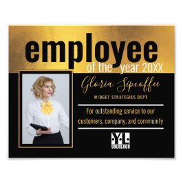 Funcionário do certificado de prêmio de fotografia