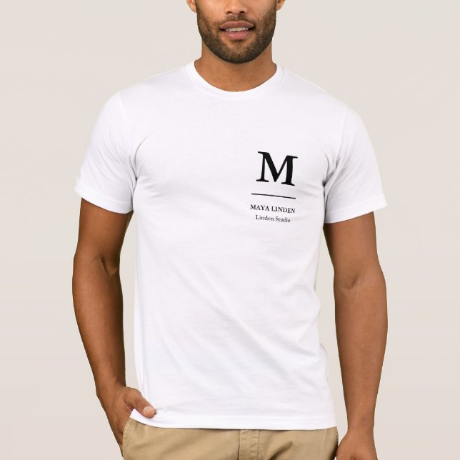 Funcionarios de logotipo inicial T-Shirt - Nome e  (Frente)