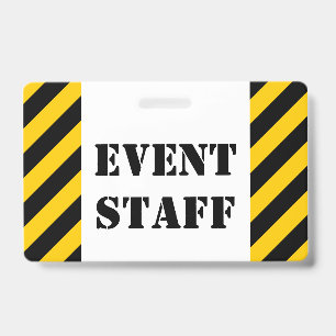 "FUNCIONÁRIOS DO EVENTO" + Crachá com Listras Pret