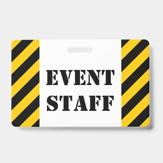 "FUNCIONÁRIOS DO EVENTO" + Crachá com Listras Pret (Frente)