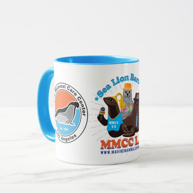 Funcionarios & MMCC do ladrador caneca do logotipo (Frente Esquerda)