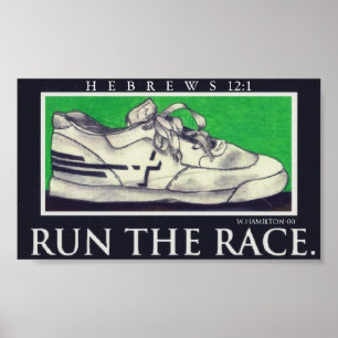 funcione o poster dos calçados running da cruz da