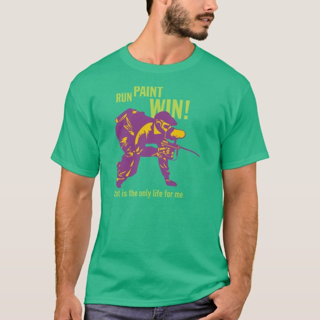 Funcione… Pinte… Vitória! T-shirt do Paintball (Frente)