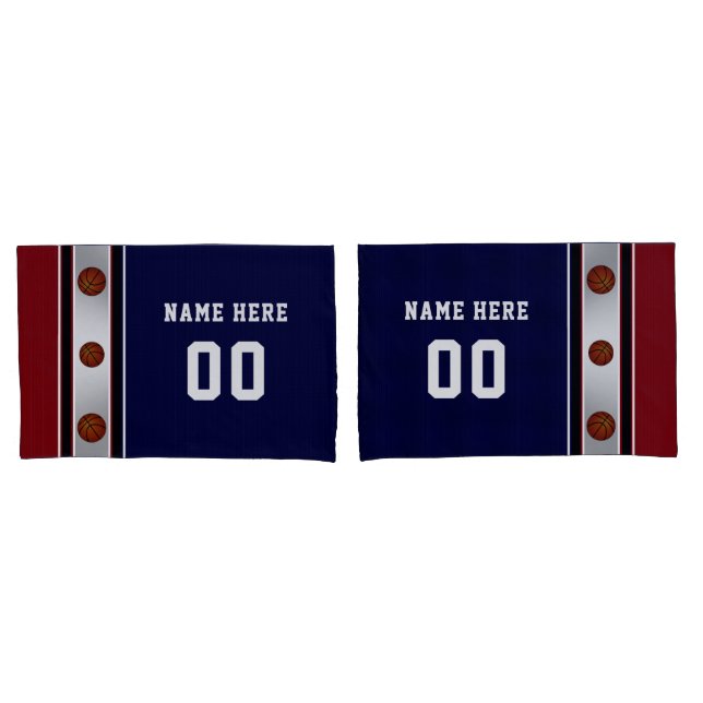 Funda de Almofada de Basquete Vermelho Escuro, Bra (Frente - conjunto)
