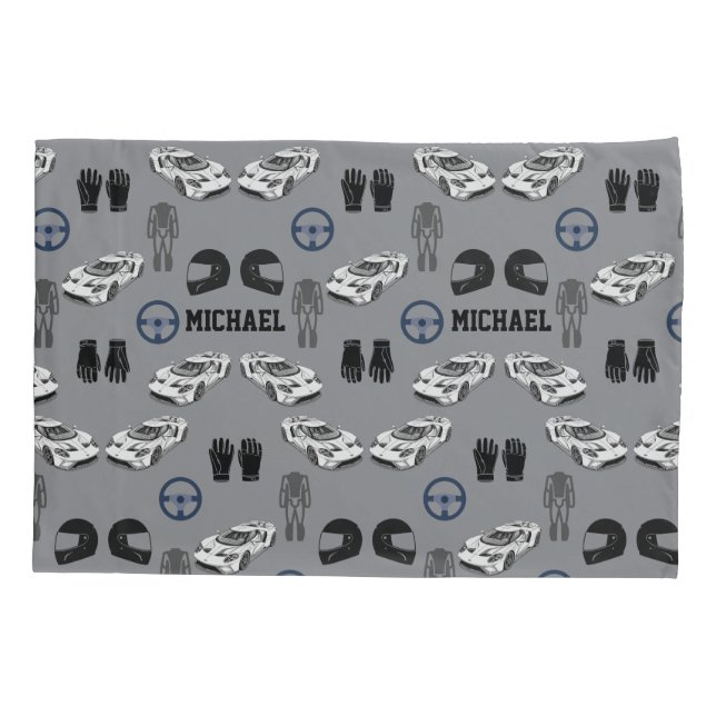 Funda de Travesseiro Carro de Corrida (Verso)