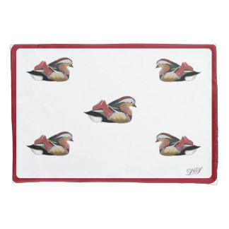 funda de travesseiro desenho digital pato mandarim