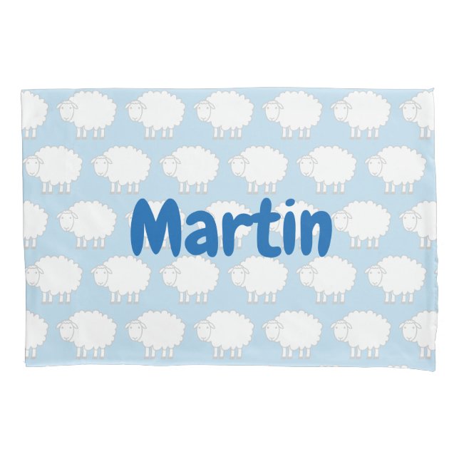 Funda de travesseiro infantil com padrão de ovelha (Frente)