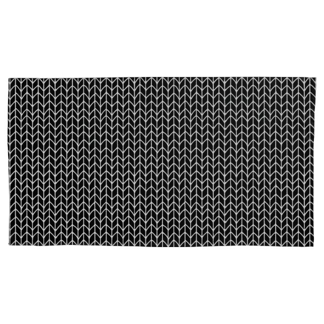 Funda de Travesseiro King Size PRETA de Tricô (Frente)