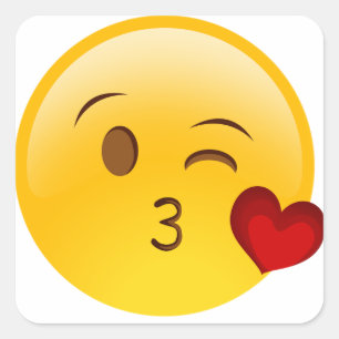 Funda uma etiqueta do emoji do beijo