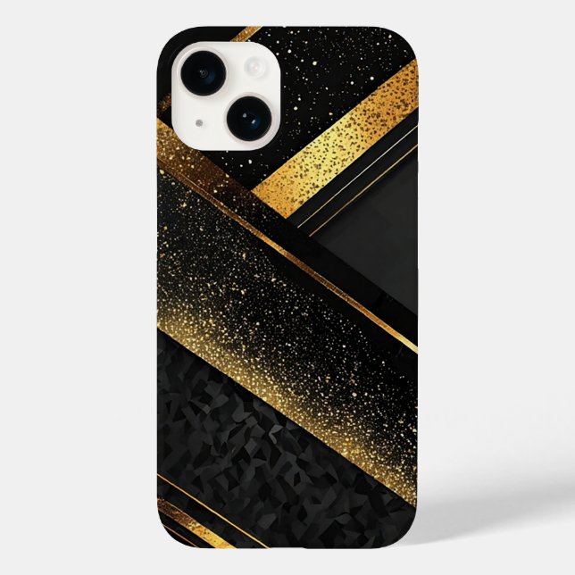 Fundo Abstrato Preto e Dourado Elegante (Verso)