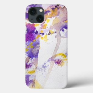 fundo amarelo e roxo da aguarela