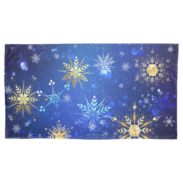 Fundo Azul XMAS com Flocos de Neve Ouro (Frente)