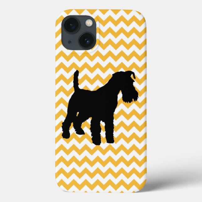 Fundo Chevron com Silhouette Schnauzer (Verso)