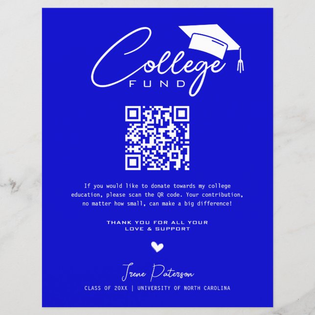 Fundo Colégio Qr Código Média Azul Graduação Moder (Frente)