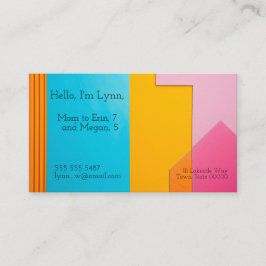 Fundo colorido de retângulos Cartão de visita