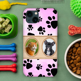 Fundo cor-de-rosa-branca com patas, foto personali