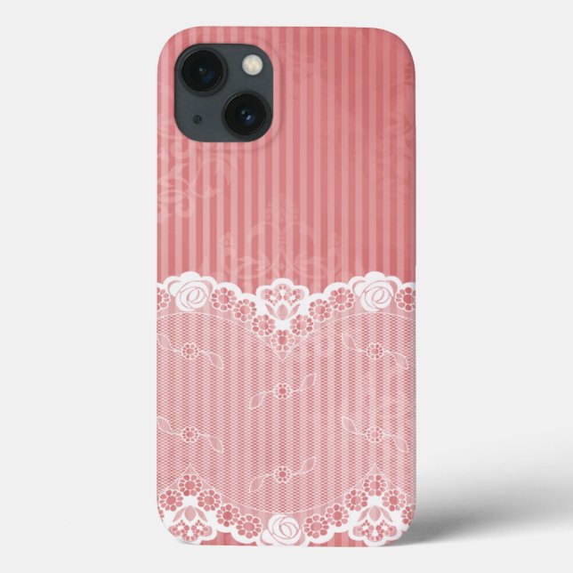 Fundo cor-de-rosa e branco com laço preto (Verso)
