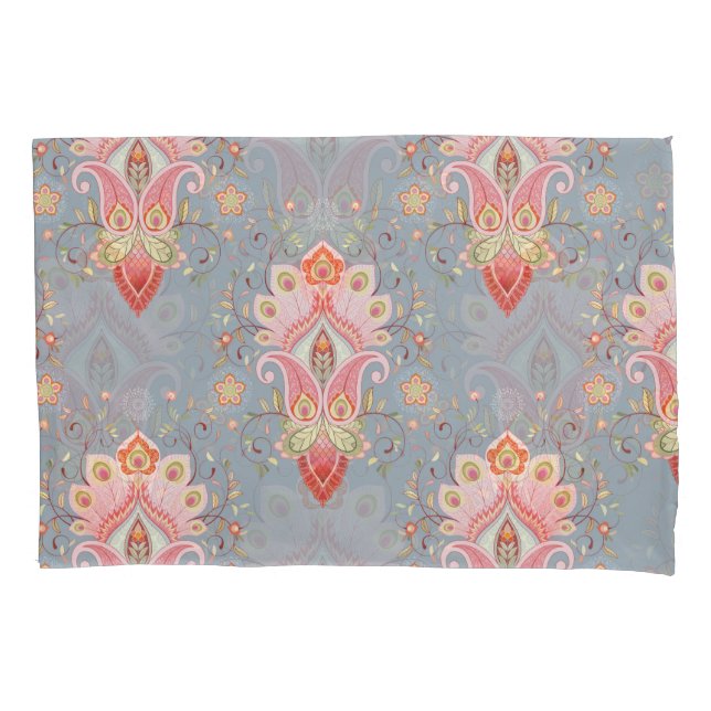 Fundo da Pena de Peacock Oriental Paisley (Frente)
