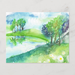 Fundo de álbum de recortes de paisagem de lagoa aq