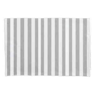 Fundo de Almofada Listrado Branco e Cinza